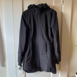 Long black rain jacket
